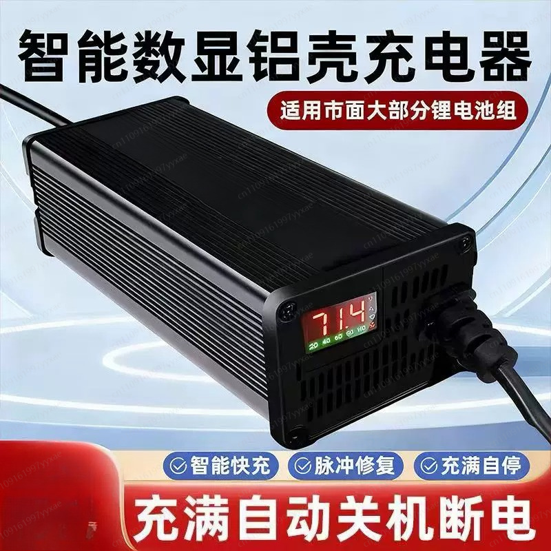 72V 15A Fast Charger - Pengisi Daya LiFePO4 Li-ion Pintar 48V