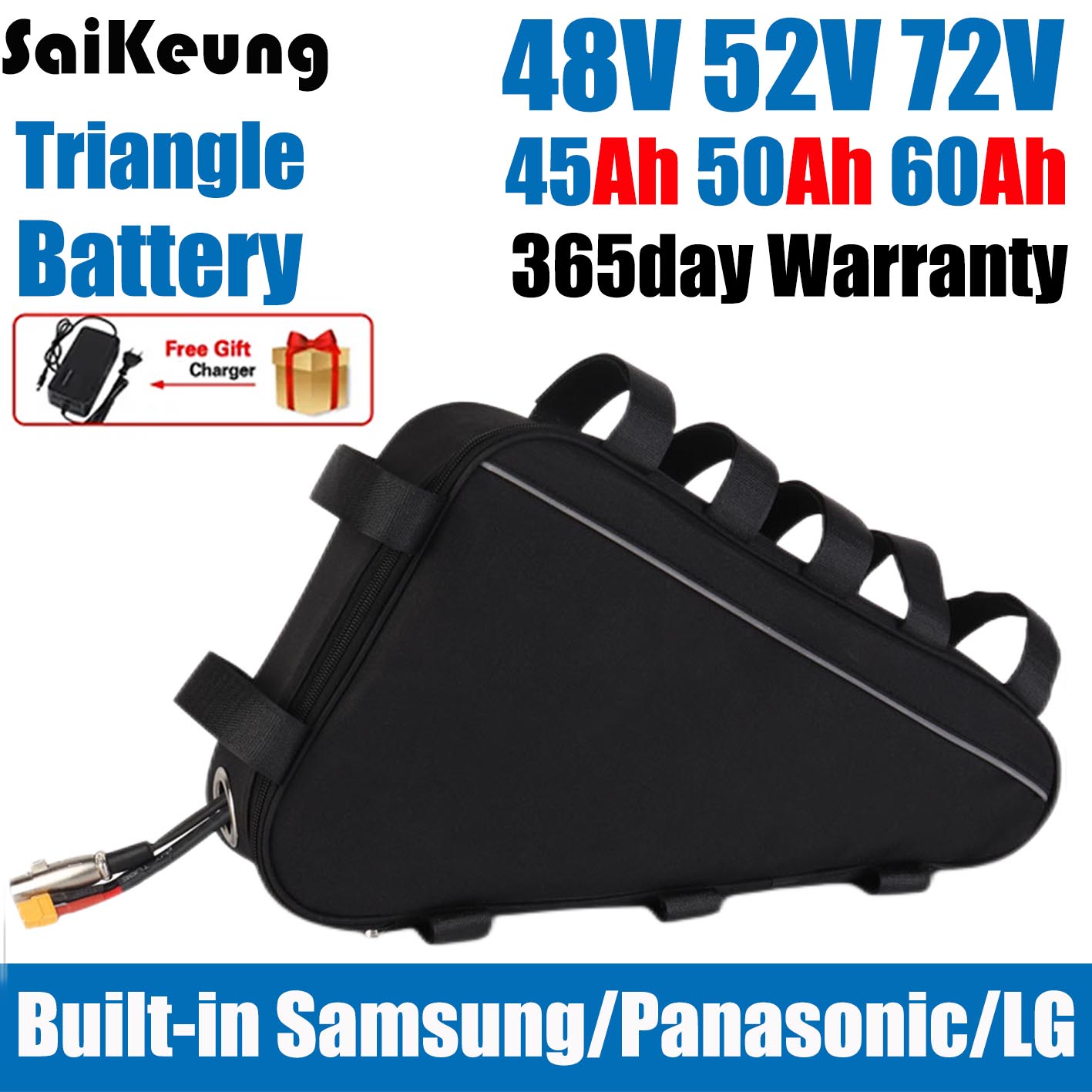 72V 50Ah 21700 Lithium Battery - Sepeda Listrik Cham Electric Bike Triangle