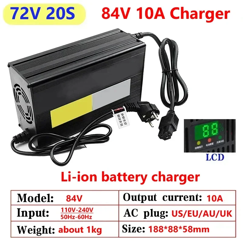 Pengisi daya baterai Lithium 1 - 84V 20A Smart Charger ulasan dan harga
