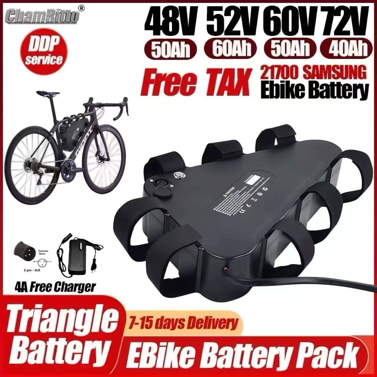Baterai Segitiga Chamrider unt - 72V 50Ah 21700 Lithium Battery ulasan dan harga