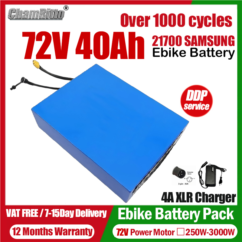 Sepeda Listrik eBike cham-ride - 72V 50Ah 21700 Lithium Battery ulasan dan harga