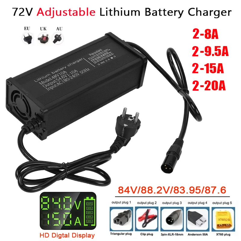 Pengisi Daya Baterai Lithium A - 72V 15A Fast Charger ulasan dan harga