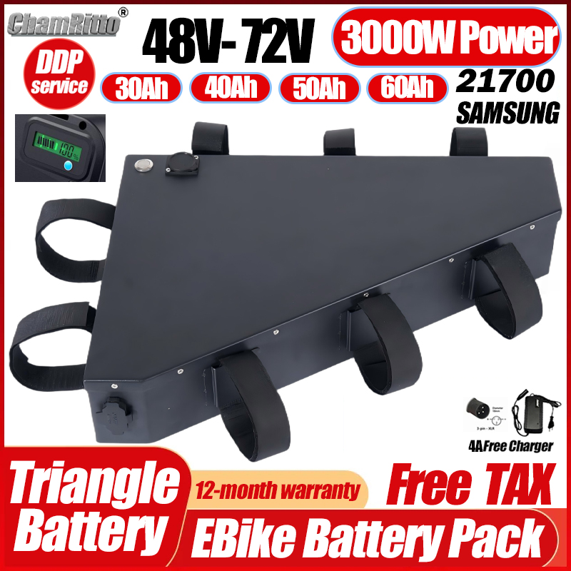 Sepeda Listrik Baterai 36V 48V - 72V 50Ah 21700 Lithium Battery ulasan dan harga